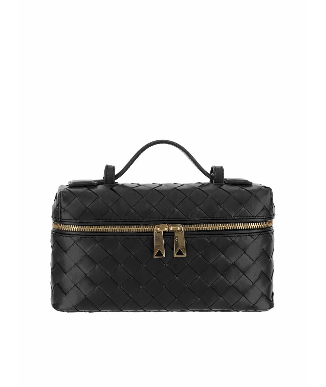 BOTTEGA VENETA Черная кожаная сумка с короткими ручками, фото 1