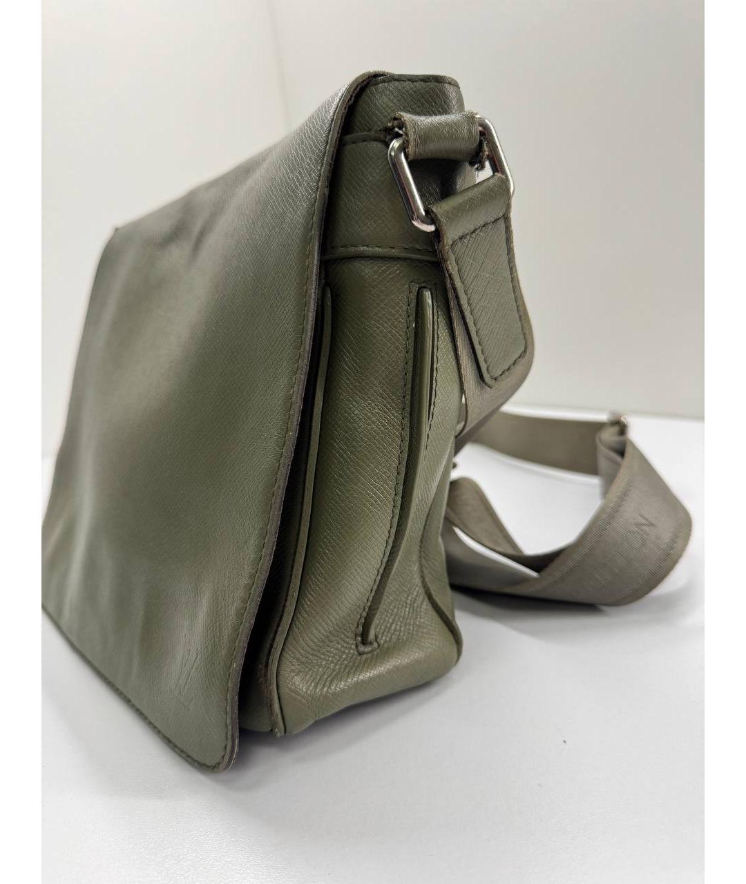 LOUIS VUITTON Зеленая кожаная сумка на плечо, фото 4
