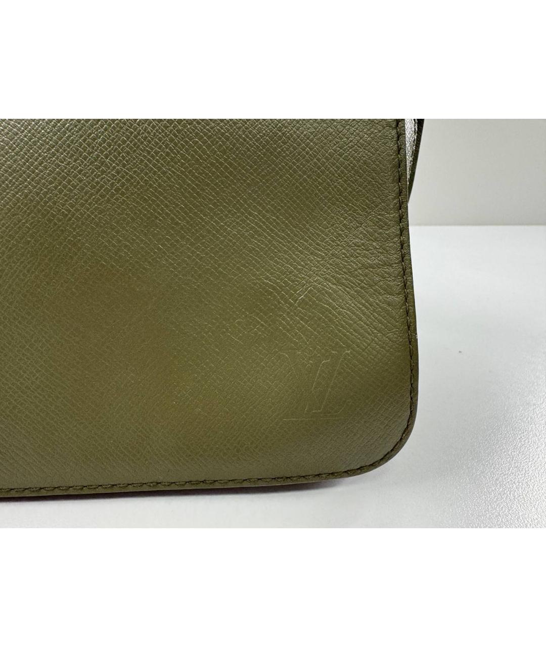 LOUIS VUITTON Зеленая кожаная сумка на плечо, фото 3