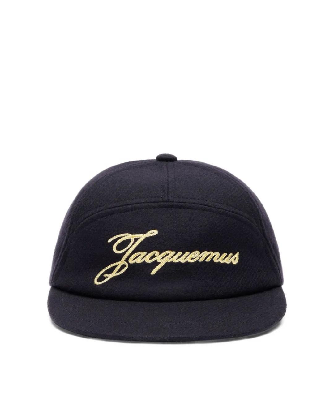 JACQUEMUS Темно-синяя шерстяная кепка/бейсболка, фото 1