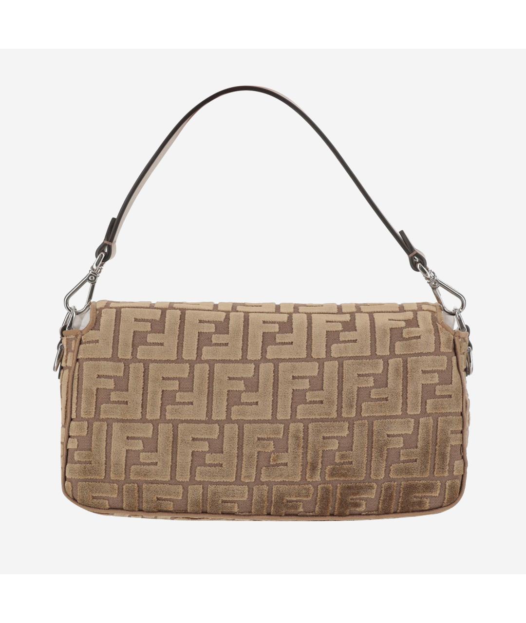 FENDI Бежевая жаккардовая сумка через плечо, фото 3