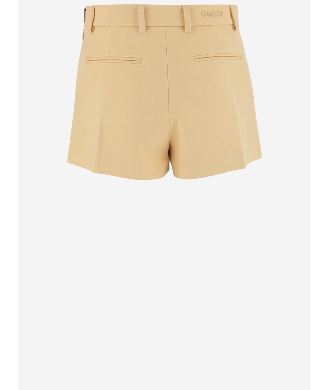 GUCCI Желтые шерстяные шорты, фото 2