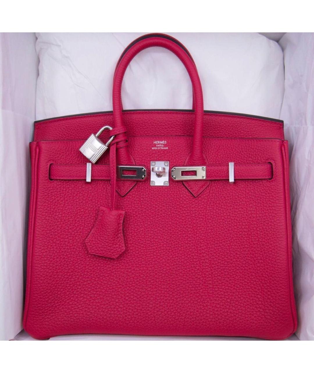 HERMES Фуксия кожаная сумка тоут, фото 3