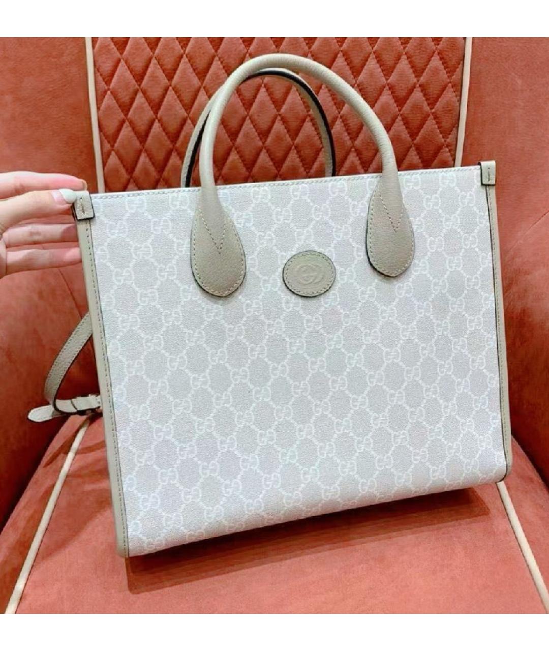 GUCCI Бежевая сумка тоут, фото 5