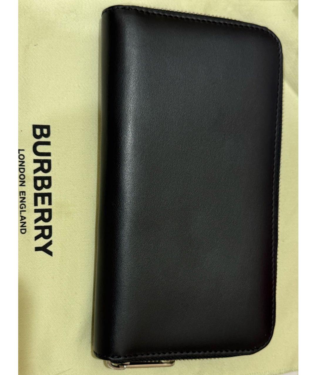 BURBERRY Черный кожаный кошелек, фото 2