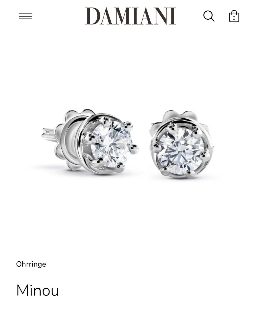 DAMIANI Белые серьги из белого золота, фото 4