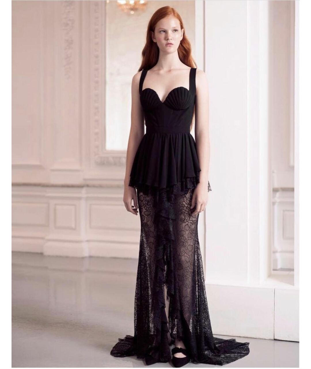 ESTER ABNER Черное кружевное вечернее платье, фото 3
