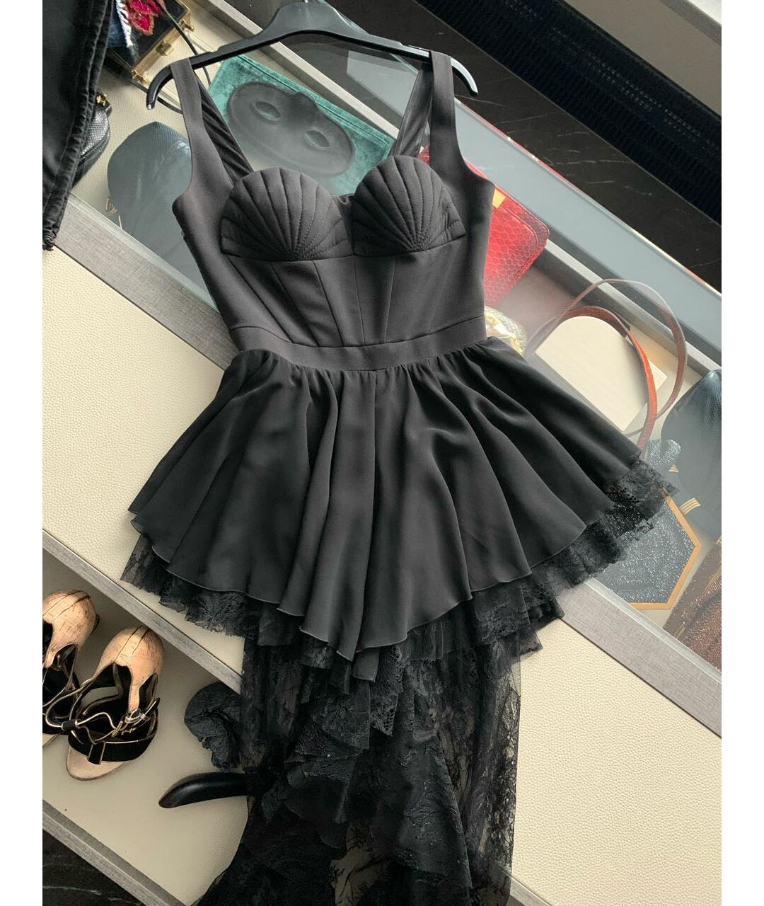 ESTER ABNER Черное кружевное вечернее платье, фото 2
