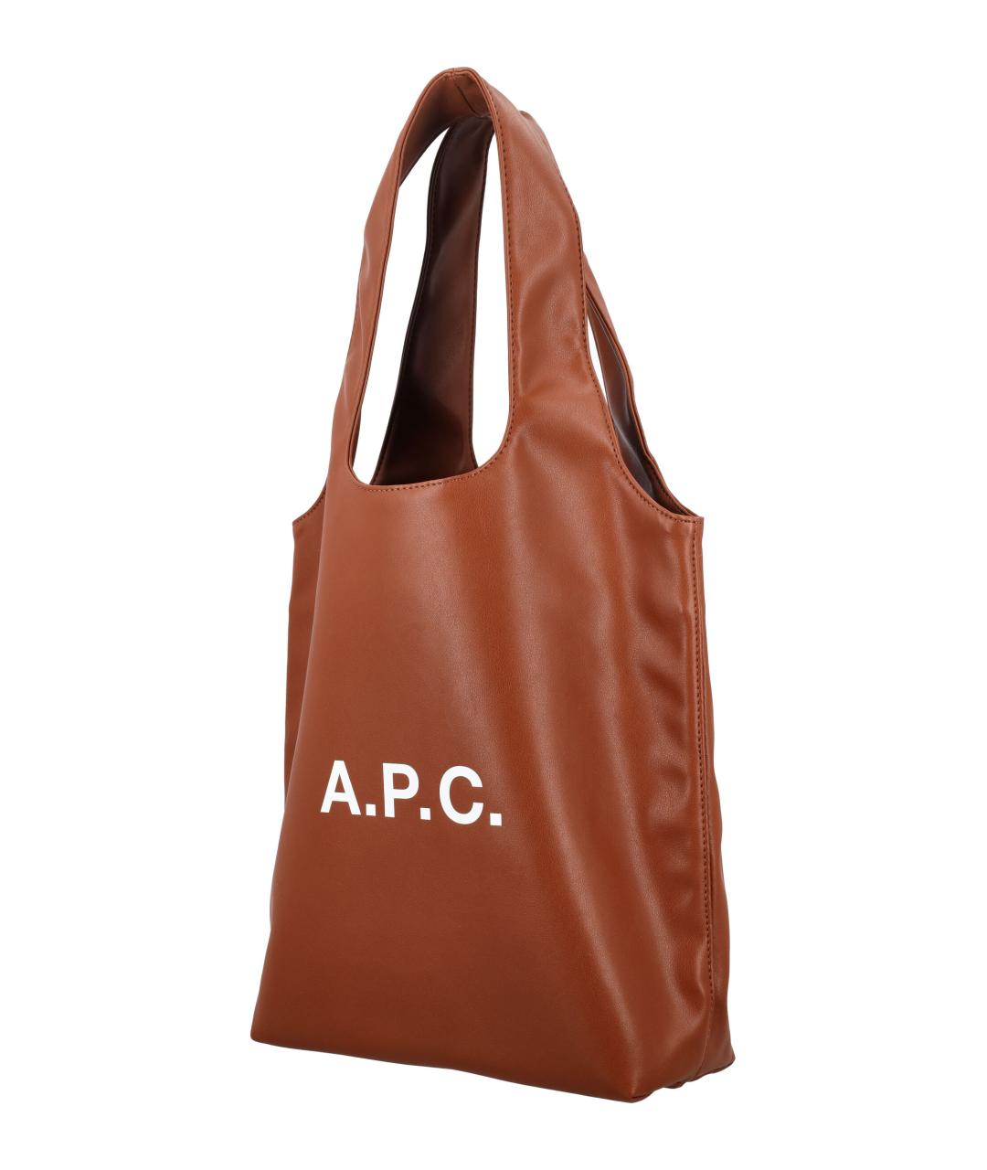 A.P.C. Коричневая сумка тоут, фото 3