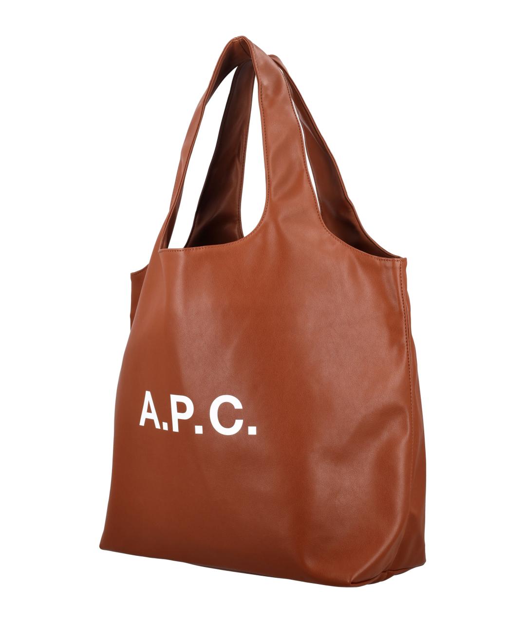 A.P.C. Коричневая сумка тоут из искусственной кожи, фото 3