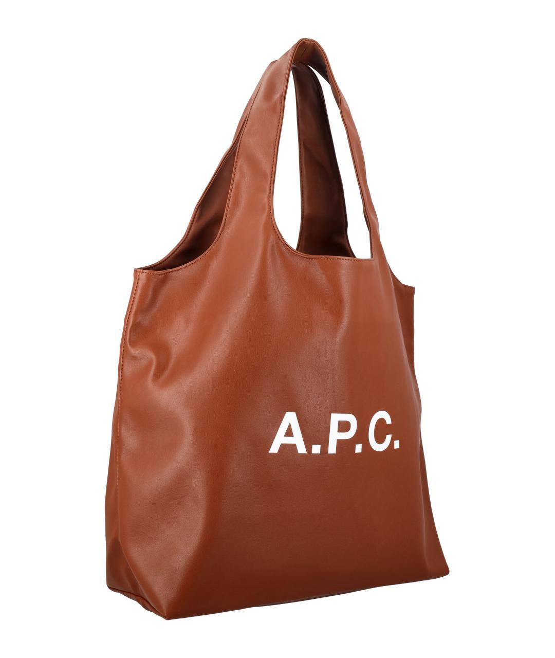 A.P.C. Коричневая сумка тоут из искусственной кожи, фото 2