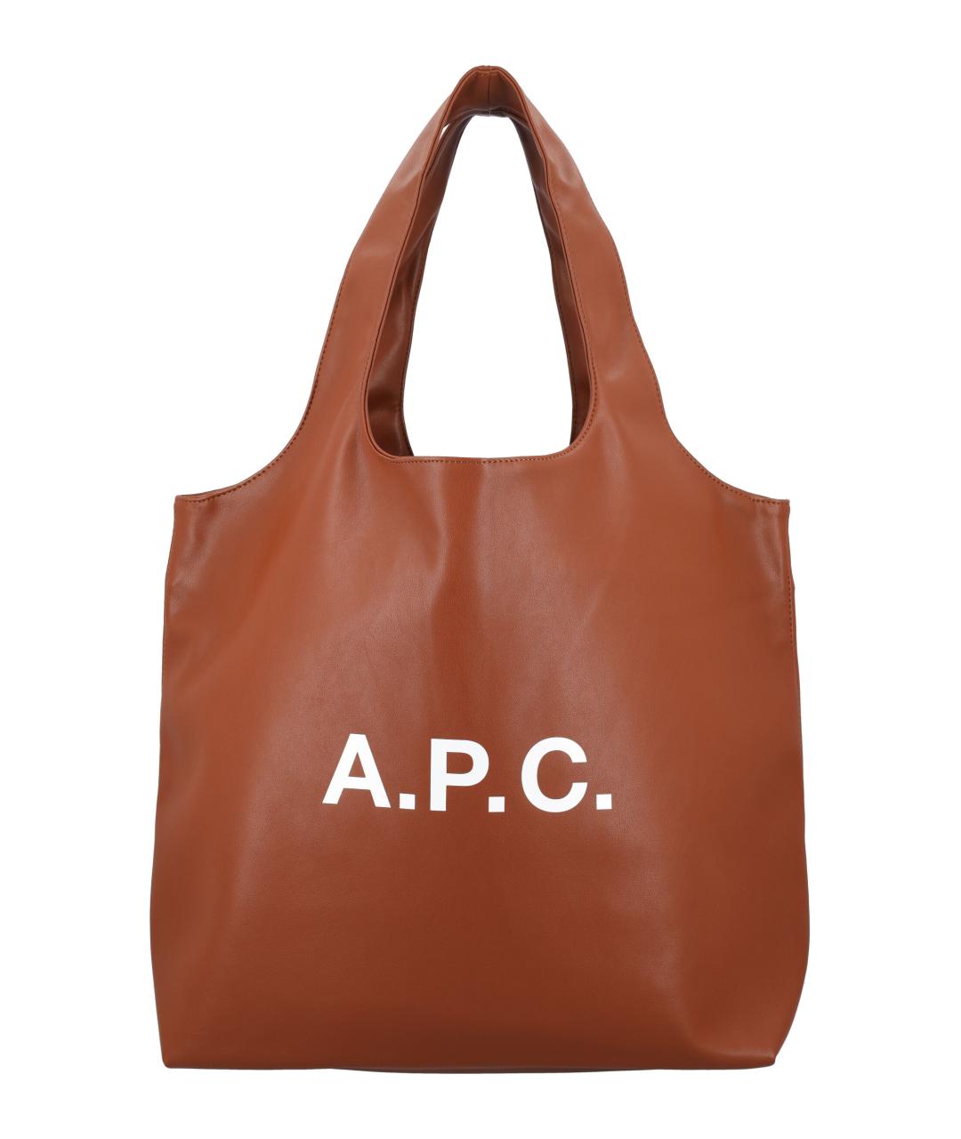 A.P.C. Коричневая сумка тоут из искусственной кожи, фото 1