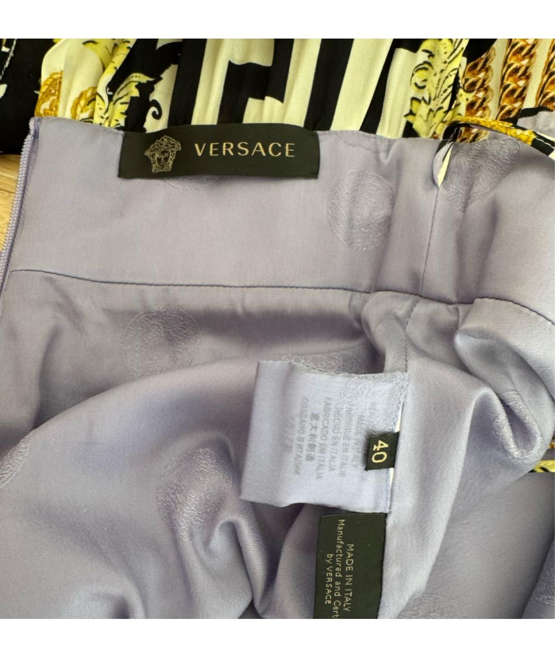 VERSACE Мульти шелковое повседневное платье, фото 5