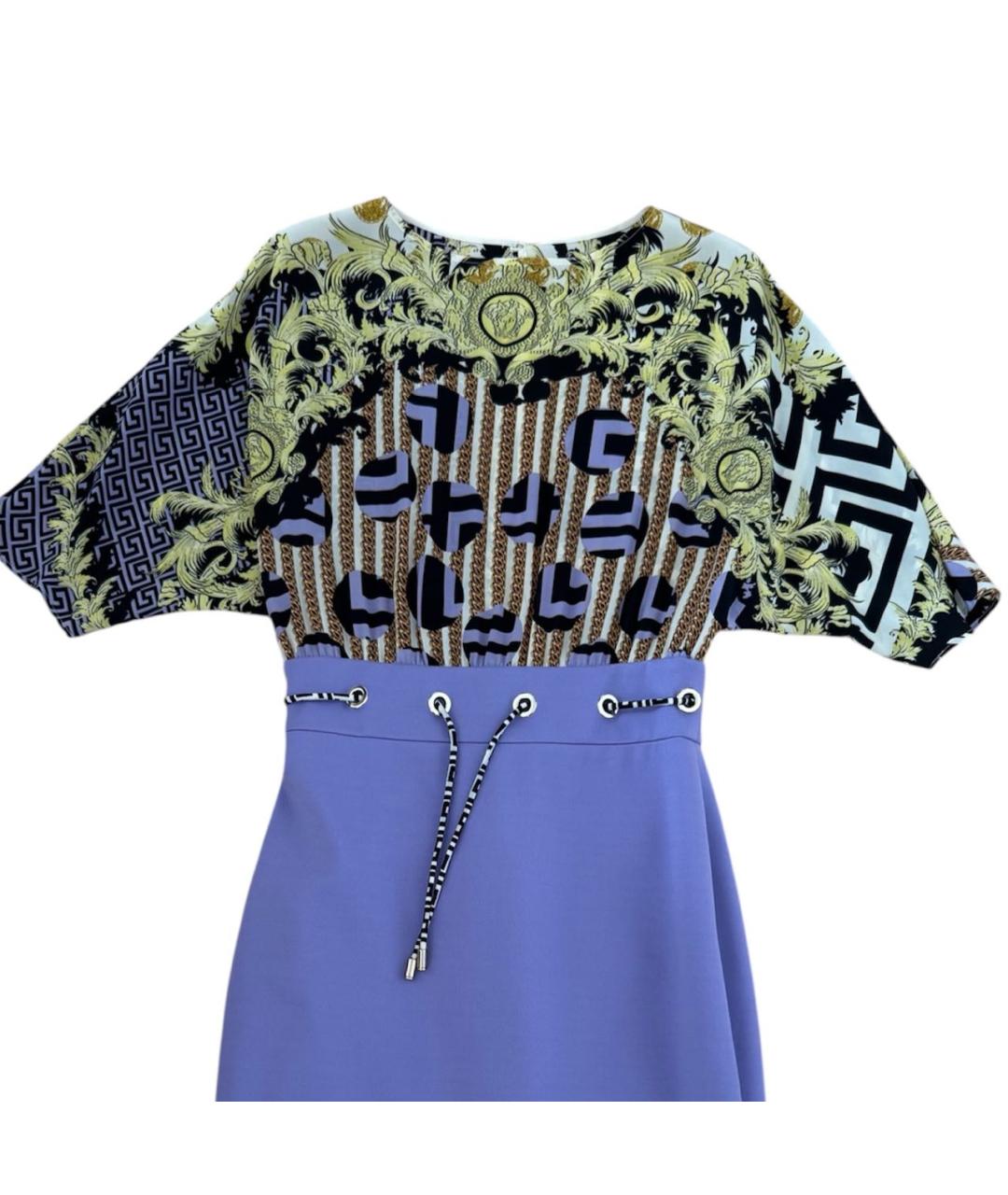 VERSACE Мульти шелковое повседневное платье, фото 3