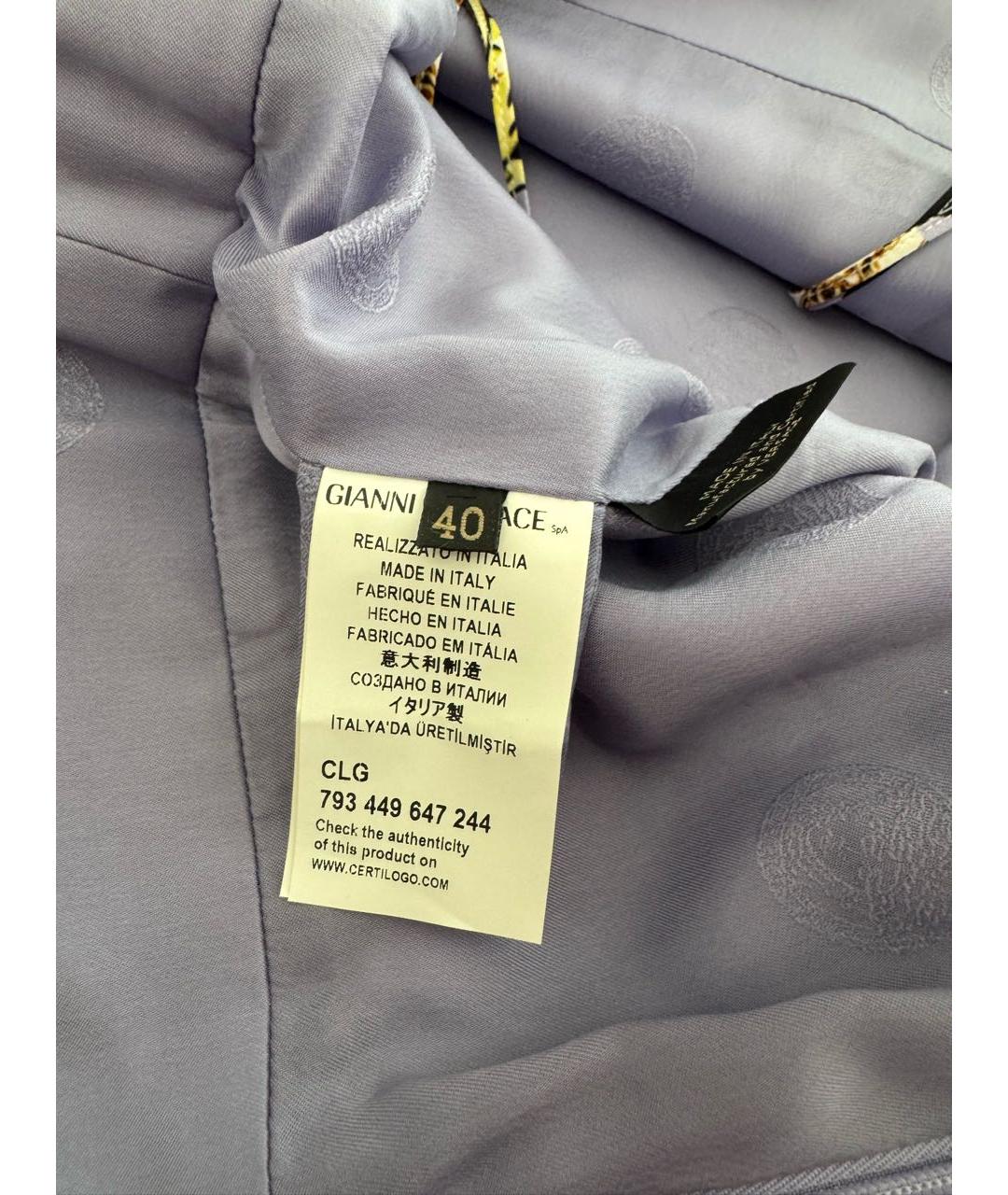 VERSACE Мульти шелковое повседневное платье, фото 4