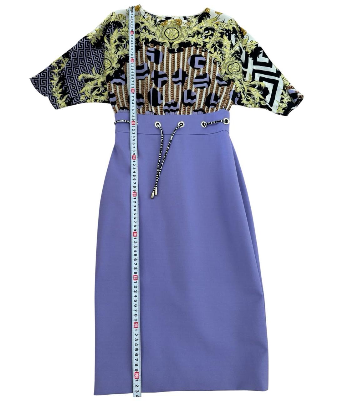 VERSACE Мульти шелковое повседневное платье, фото 6