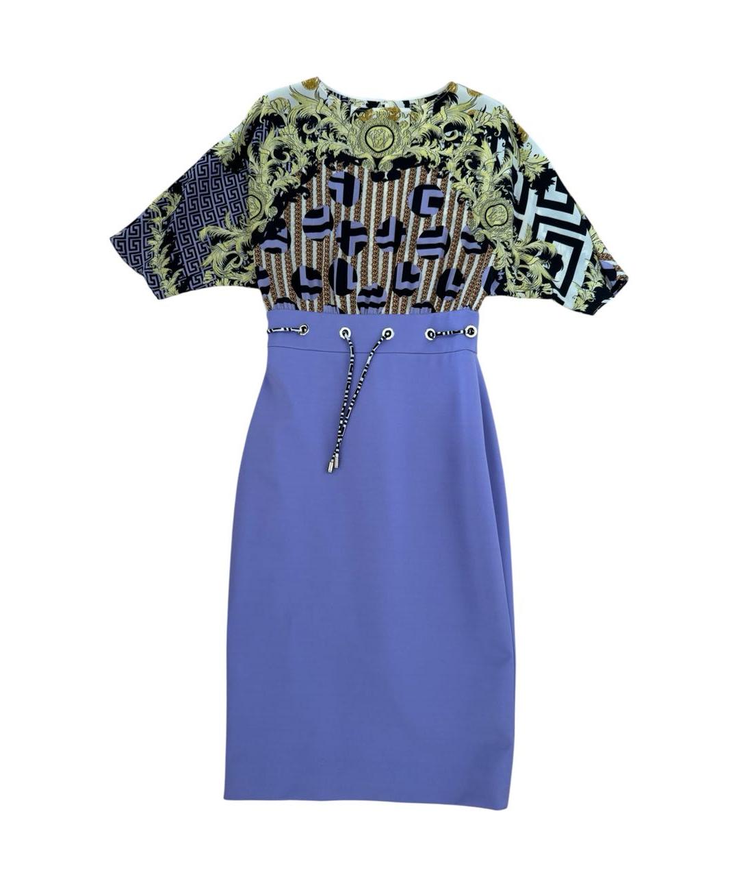 VERSACE Мульти шелковое повседневное платье, фото 1