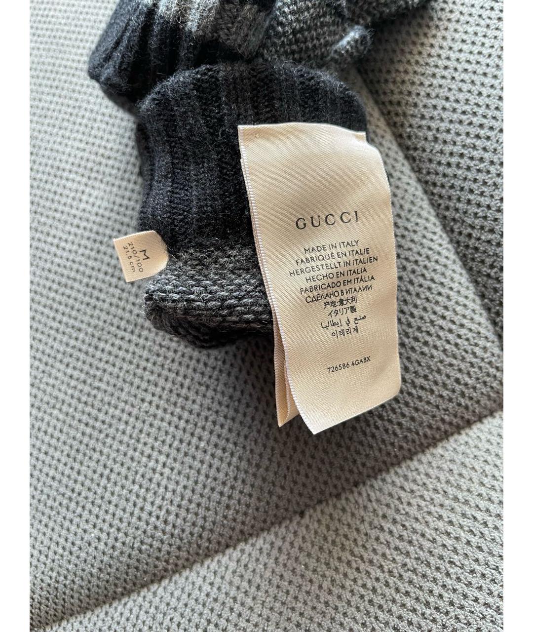 GUCCI Антрацитовые кашемировые варежки, фото 7