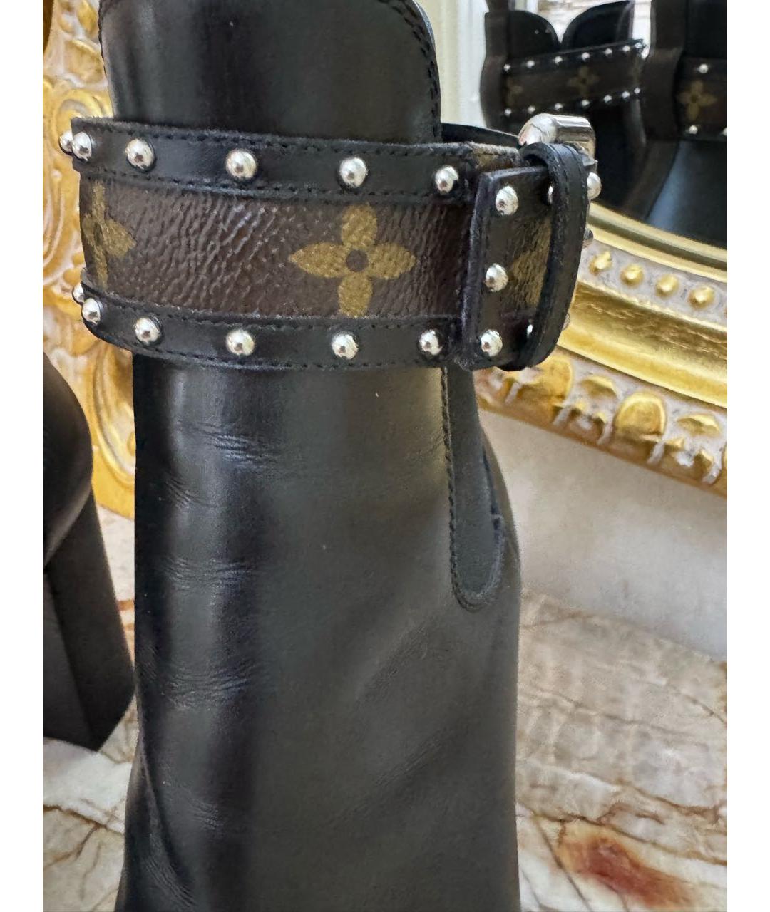 LOUIS VUITTON Черные кожаные ботинки, фото 6