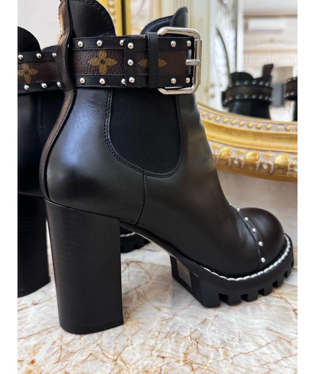 LOUIS VUITTON Черные кожаные ботинки, фото 8