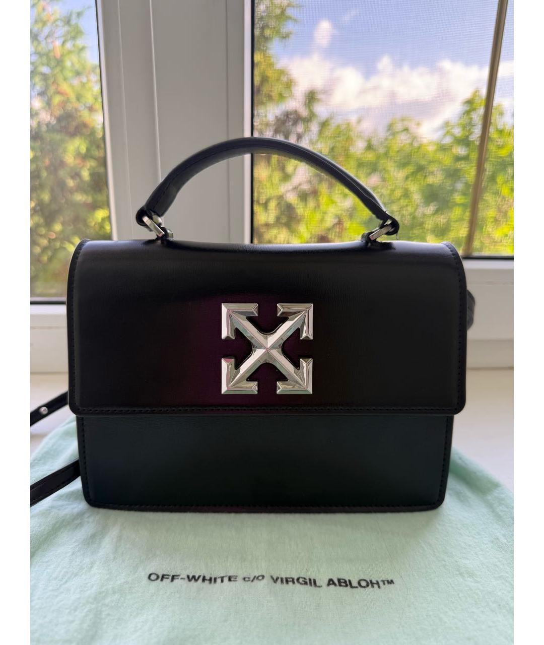 OFF-WHITE Черная кожаная сумка через плечо, фото 5