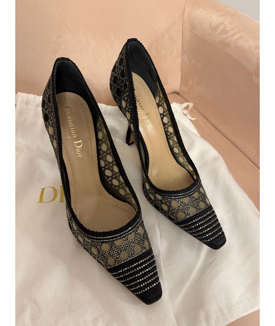 CHRISTIAN DIOR Черные текстильные туфли, фото 2