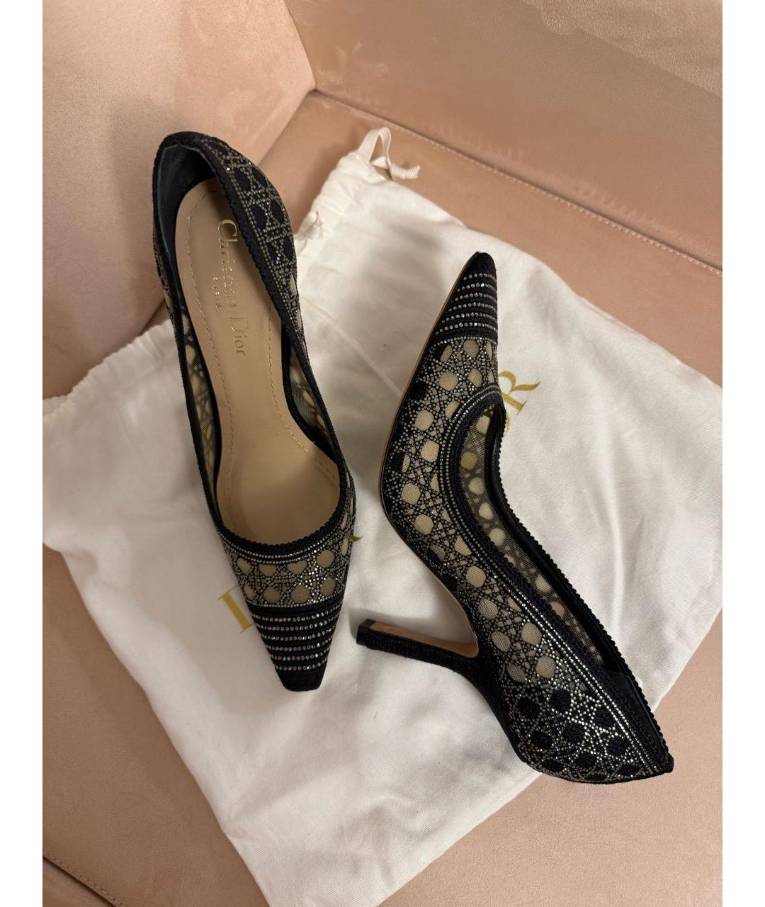 CHRISTIAN DIOR Черные текстильные туфли, фото 4