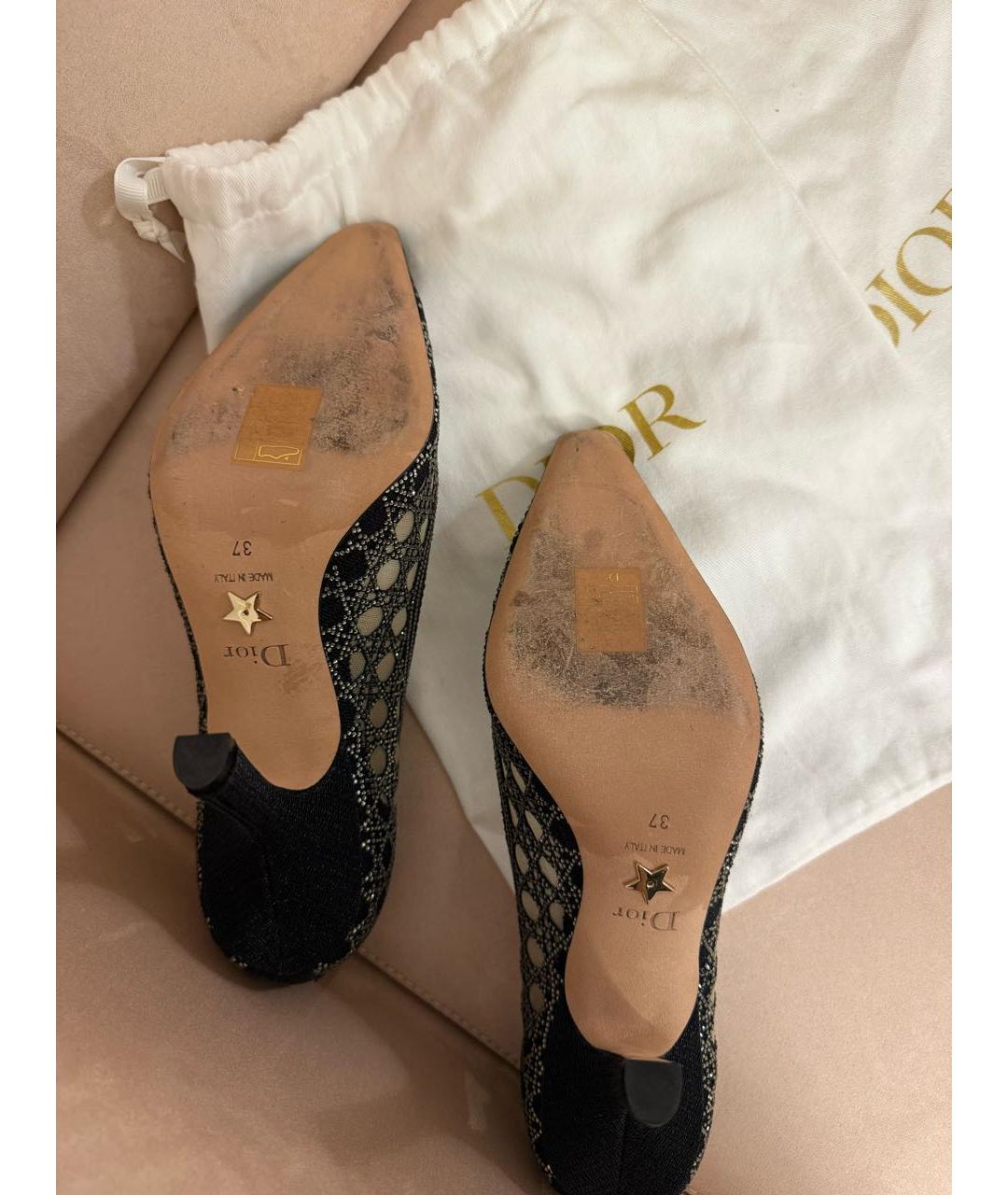 CHRISTIAN DIOR Черные текстильные туфли, фото 3