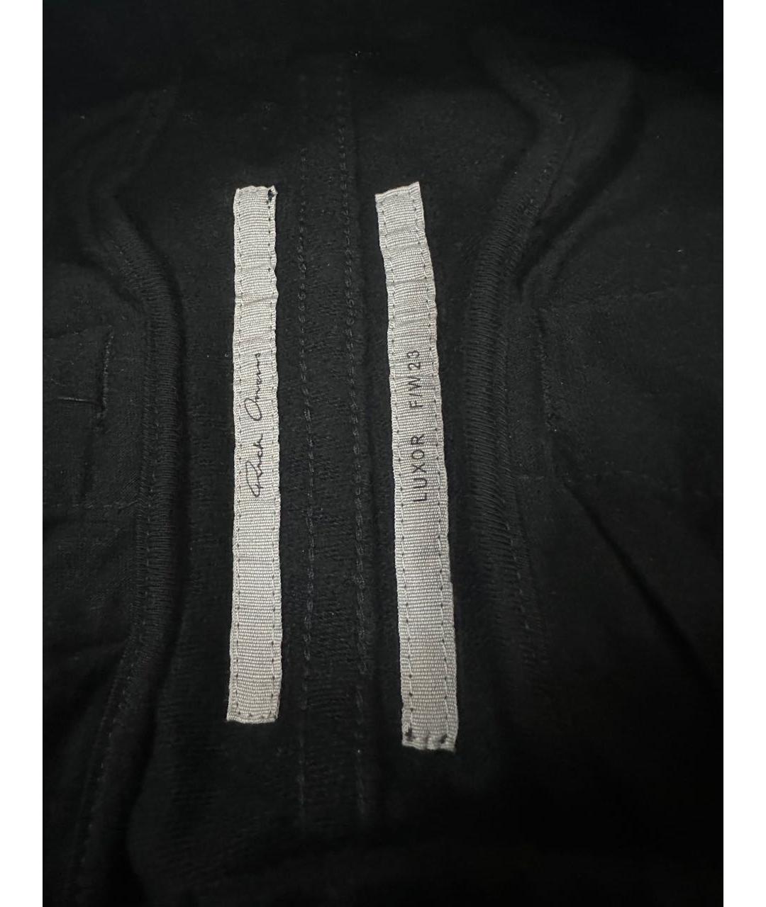 RICK OWENS Черные хлопковые повседневные брюки, фото 6