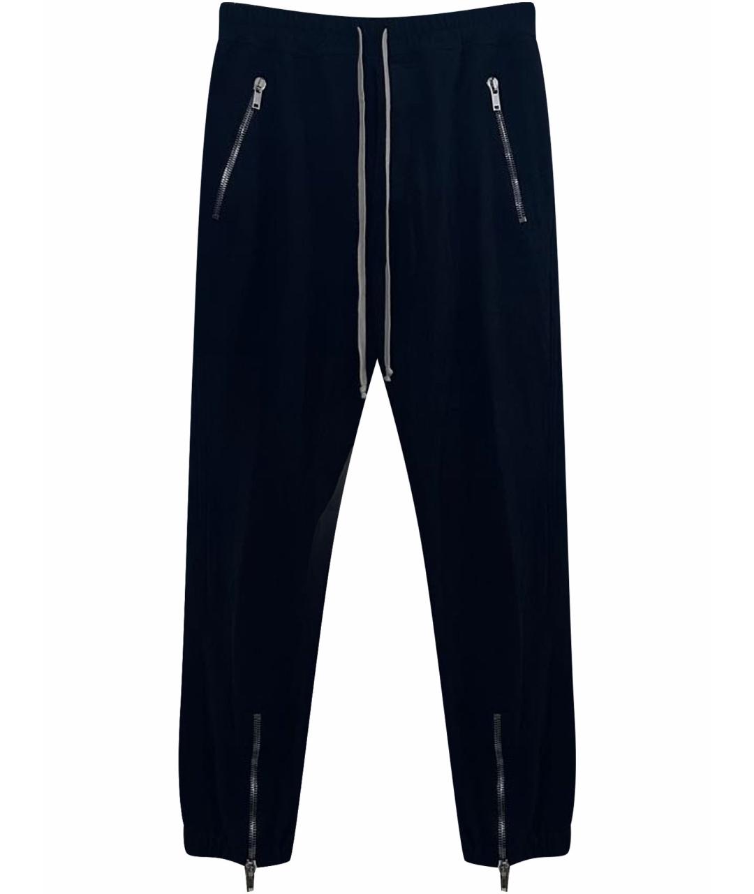 RICK OWENS Черные хлопковые повседневные брюки, фото 1