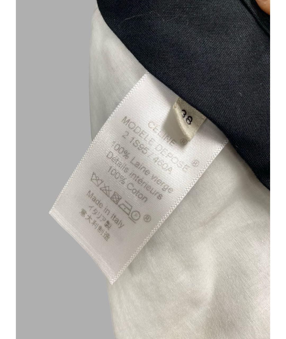 CELINE Антрацитовые шерстяные прямые брюки, фото 4