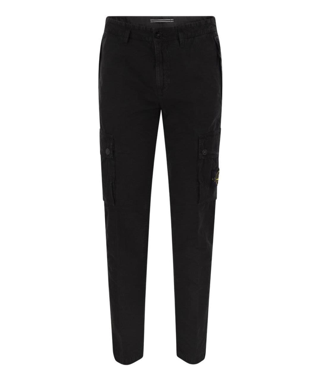 STONE ISLAND Черные хлопковые повседневные брюки, фото 1