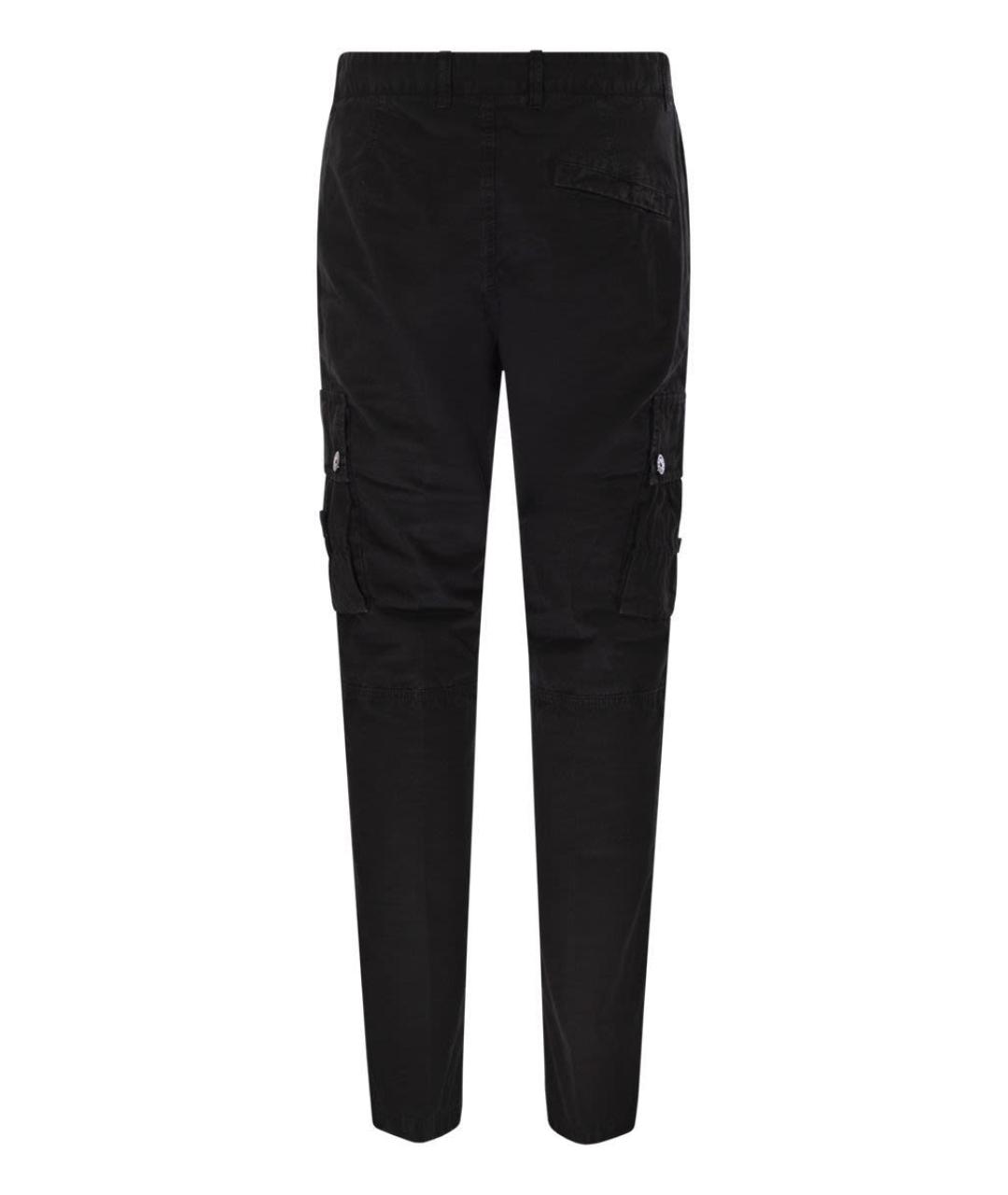 STONE ISLAND Черные хлопковые повседневные брюки, фото 2