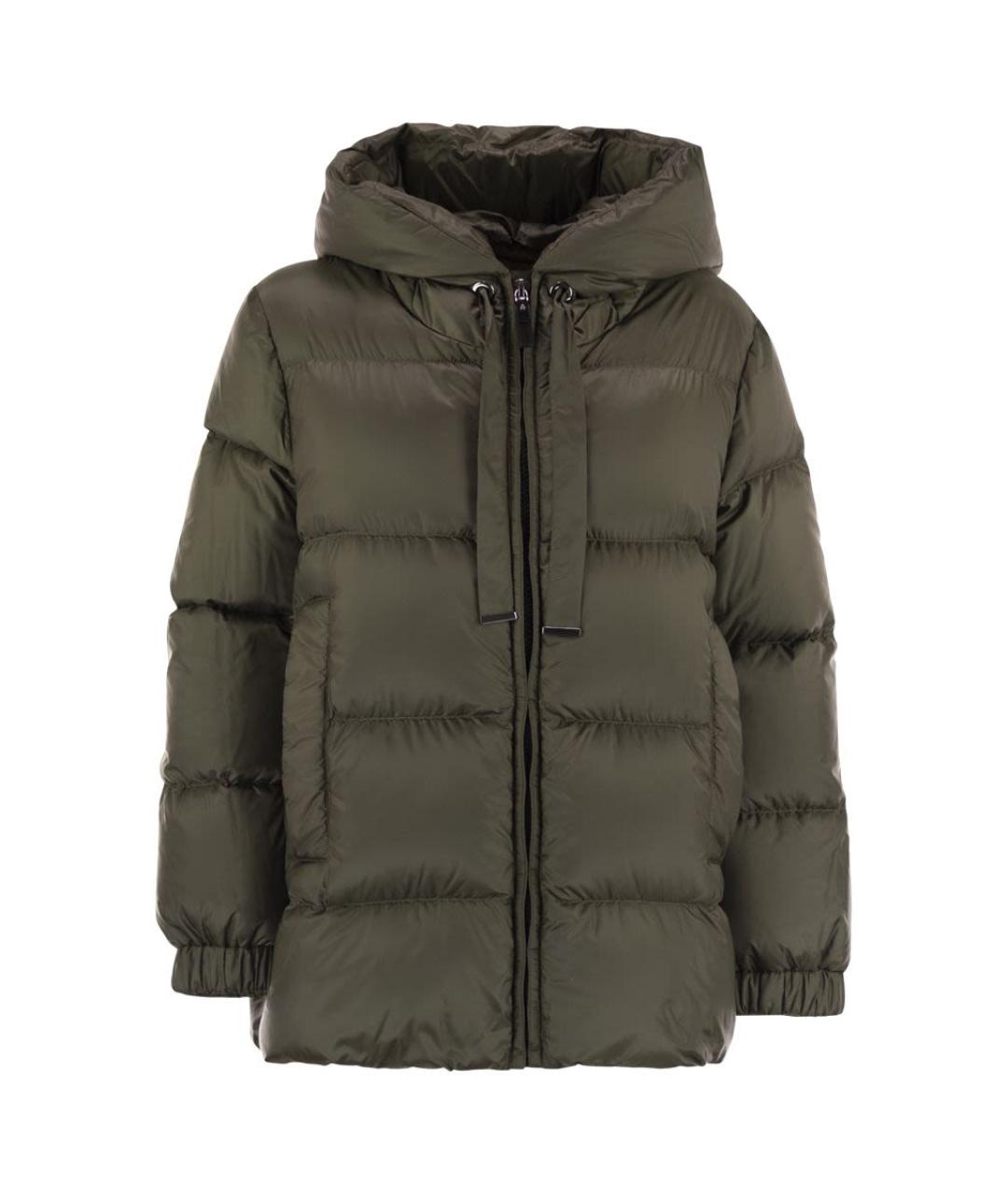 MAX MARA Хаки полиэстеровый пуховик, фото 1