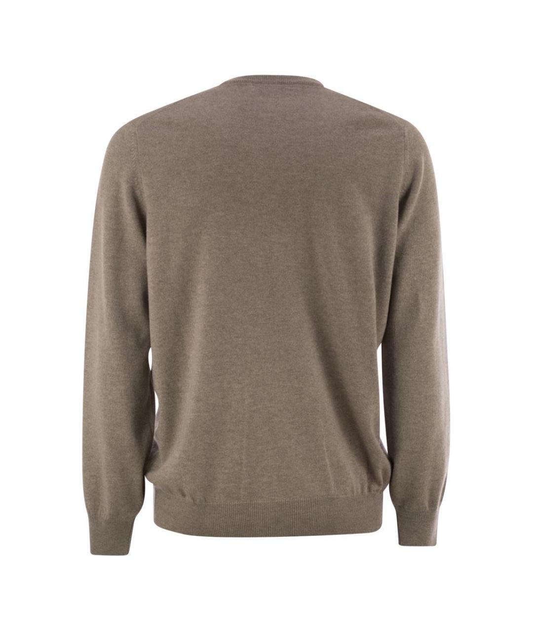 BRUNELLO CUCINELLI Коричневый кашемировый джемпер / свитер, фото 2