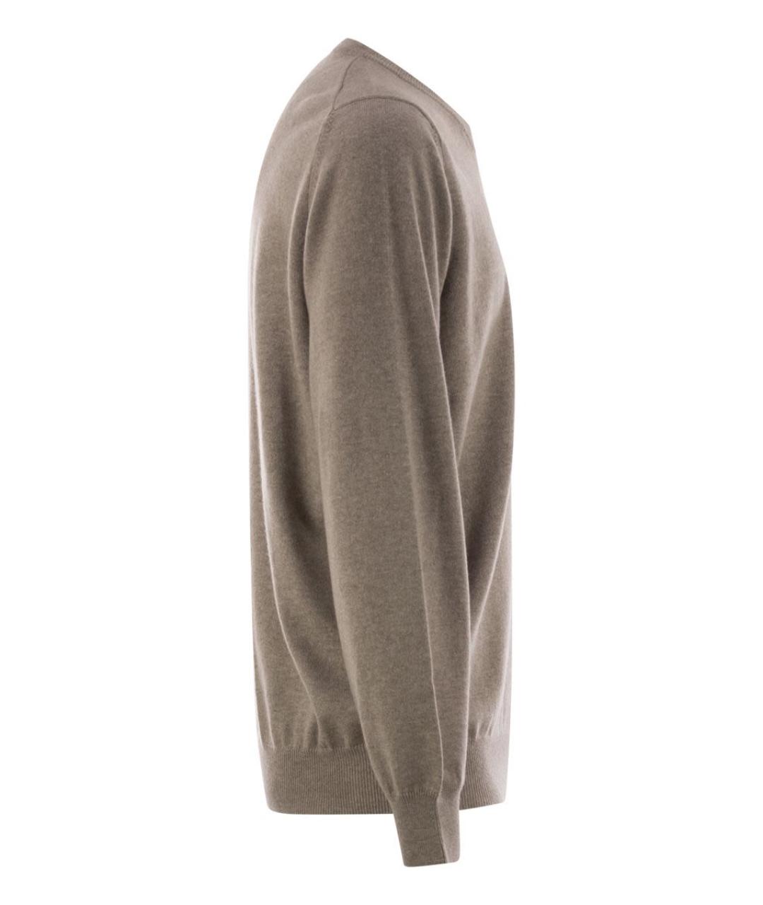 BRUNELLO CUCINELLI Коричневый кашемировый джемпер / свитер, фото 3