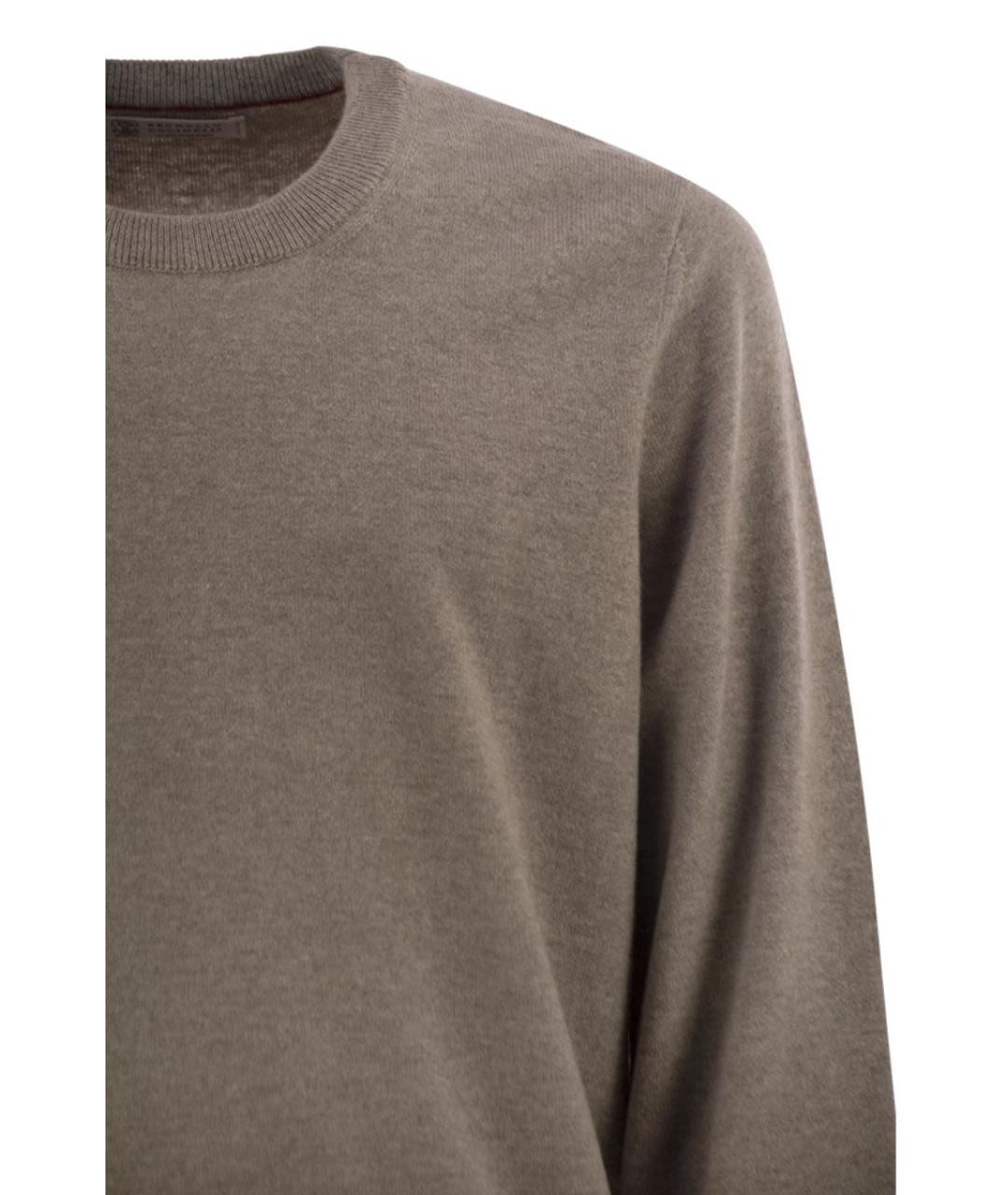 BRUNELLO CUCINELLI Коричневый кашемировый джемпер / свитер, фото 4