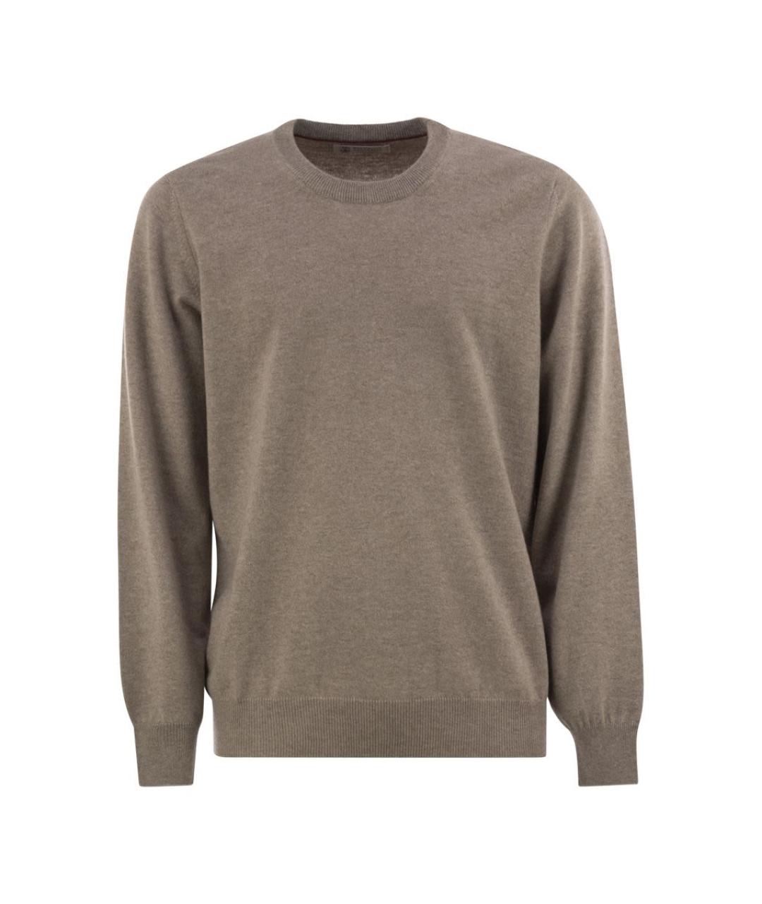 BRUNELLO CUCINELLI Коричневый кашемировый джемпер / свитер, фото 1