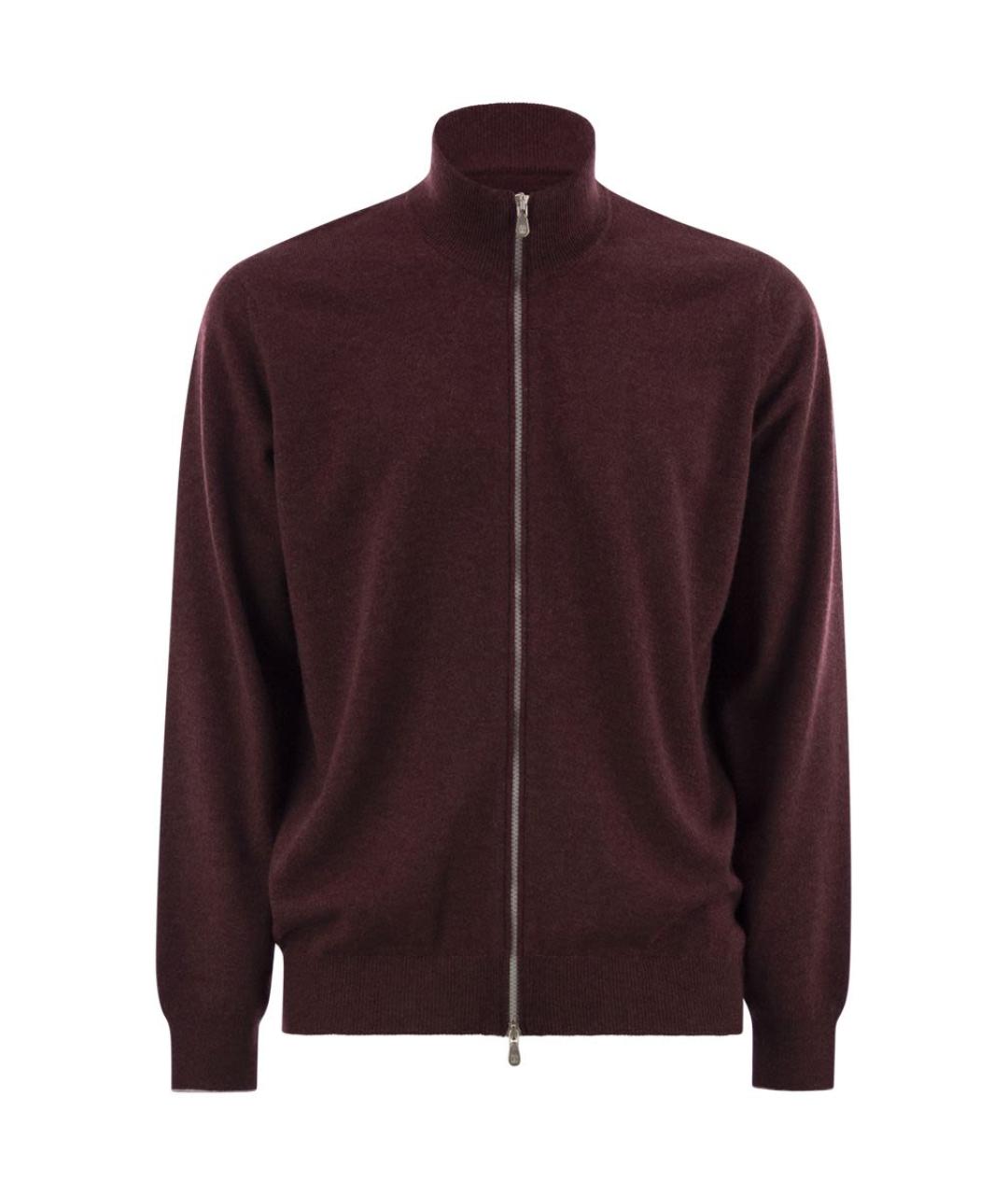 BRUNELLO CUCINELLI Бордовый кашемировый кардиган, фото 1