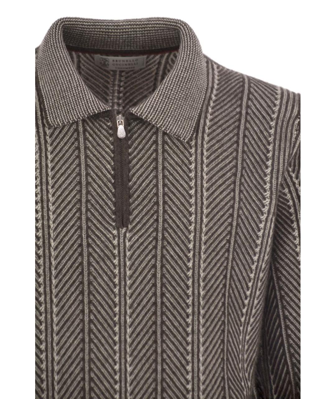 BRUNELLO CUCINELLI Серый кашемировый джемпер / свитер, фото 4
