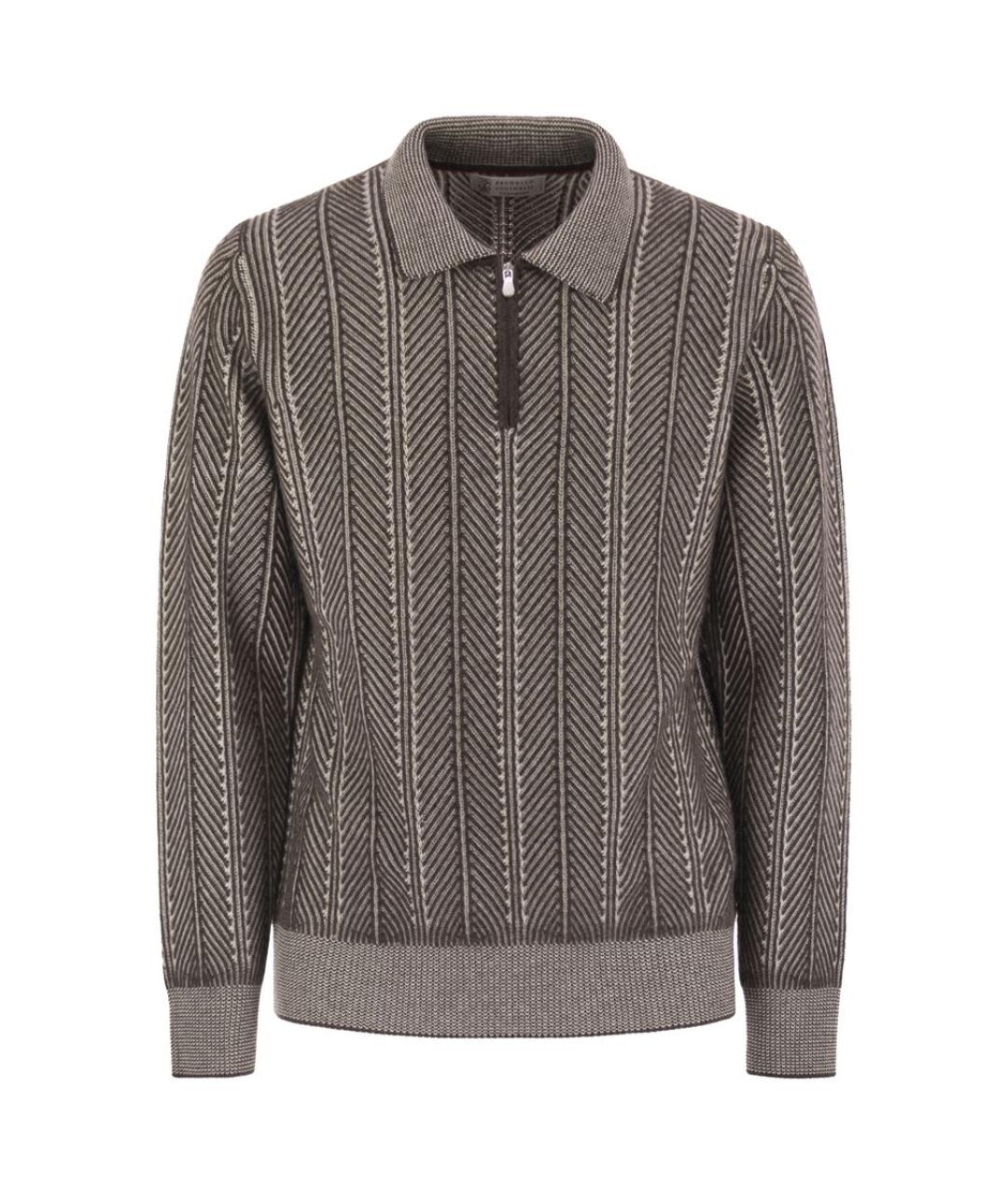 BRUNELLO CUCINELLI Серый кашемировый джемпер / свитер, фото 1