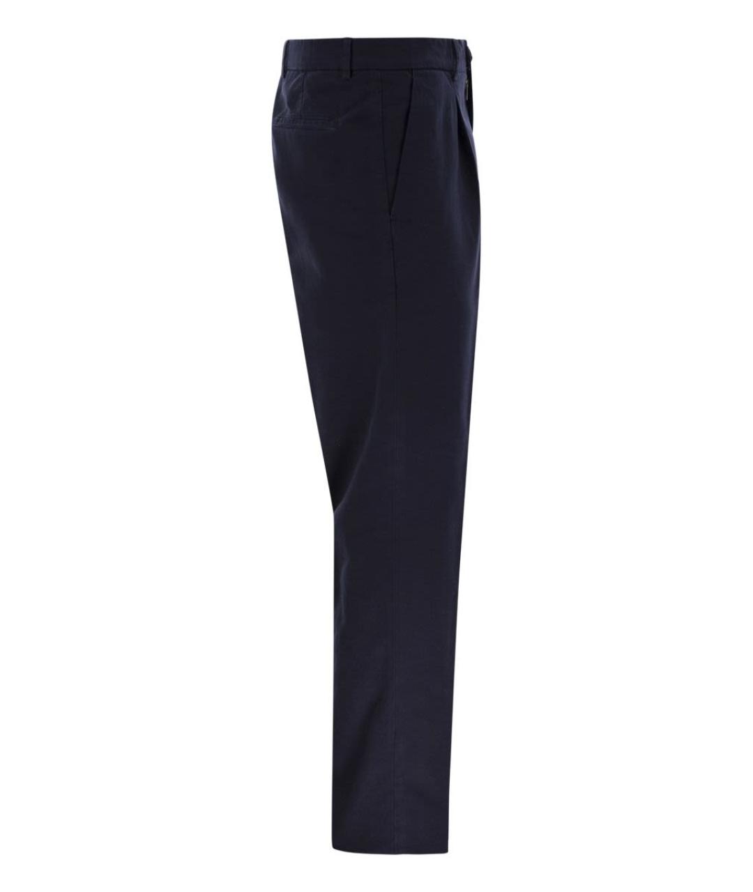 BRUNELLO CUCINELLI Темно-синие хлопковые повседневные брюки, фото 3