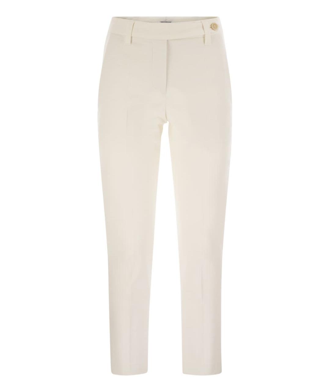 BRUNELLO CUCINELLI Бежевые хлопковые прямые брюки, фото 1