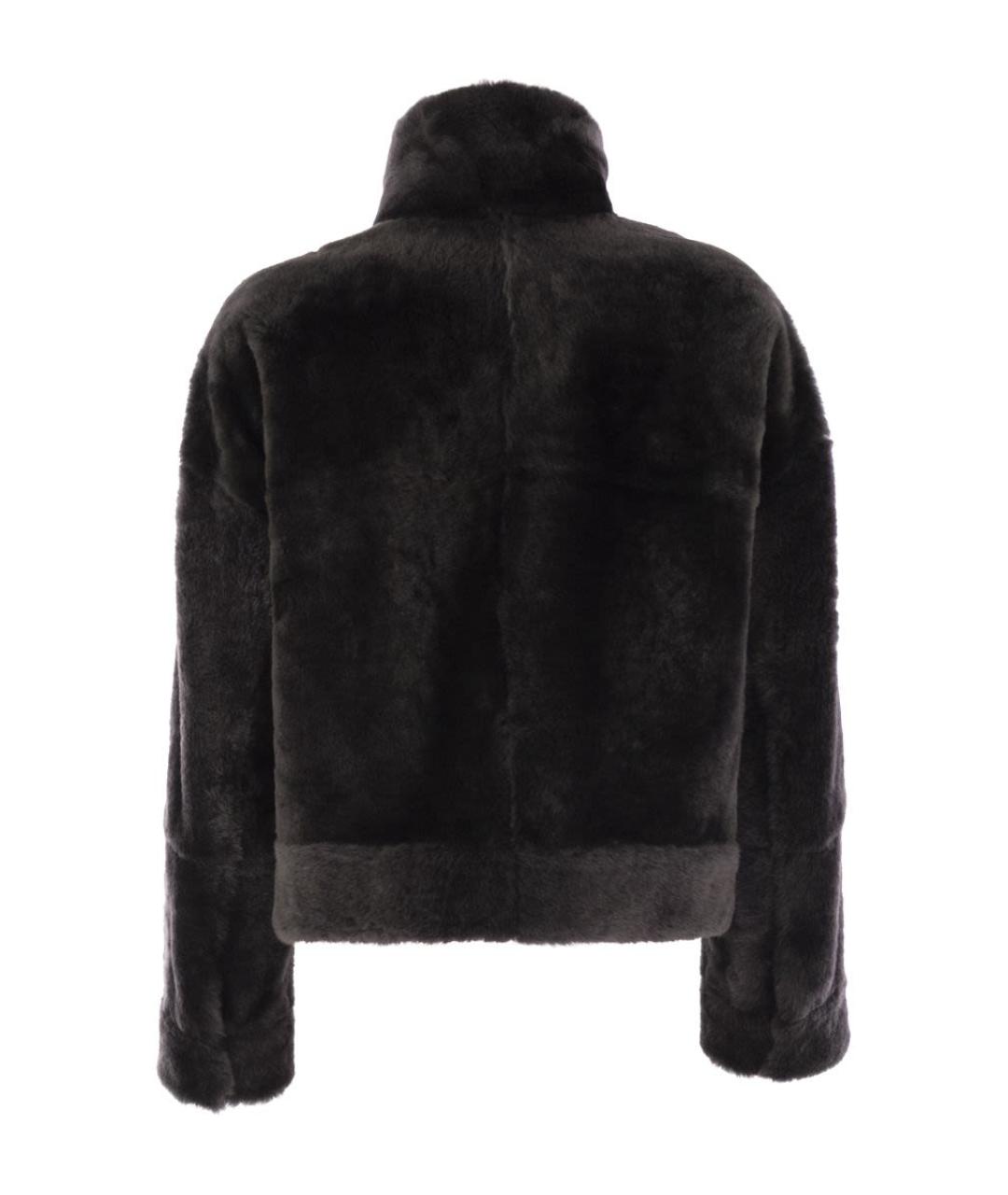 BRUNELLO CUCINELLI Антрацитовая меховая дубленка, фото 2