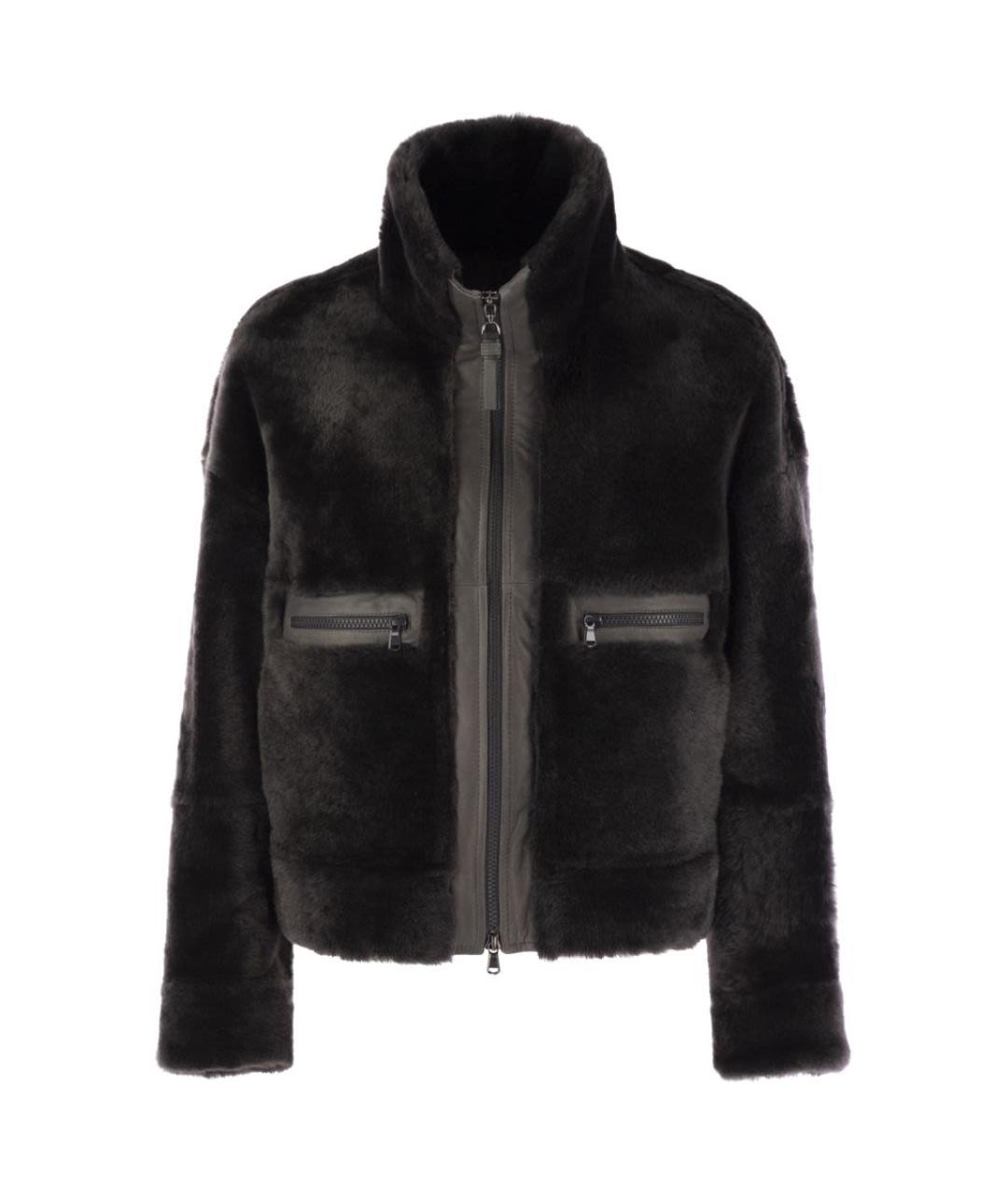 BRUNELLO CUCINELLI Антрацитовая меховая дубленка, фото 1