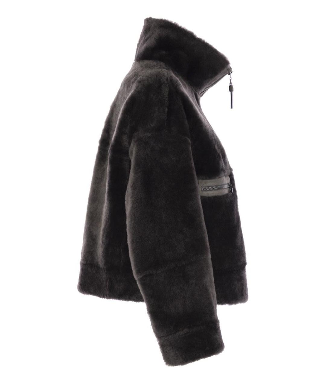 BRUNELLO CUCINELLI Антрацитовая меховая дубленка, фото 3