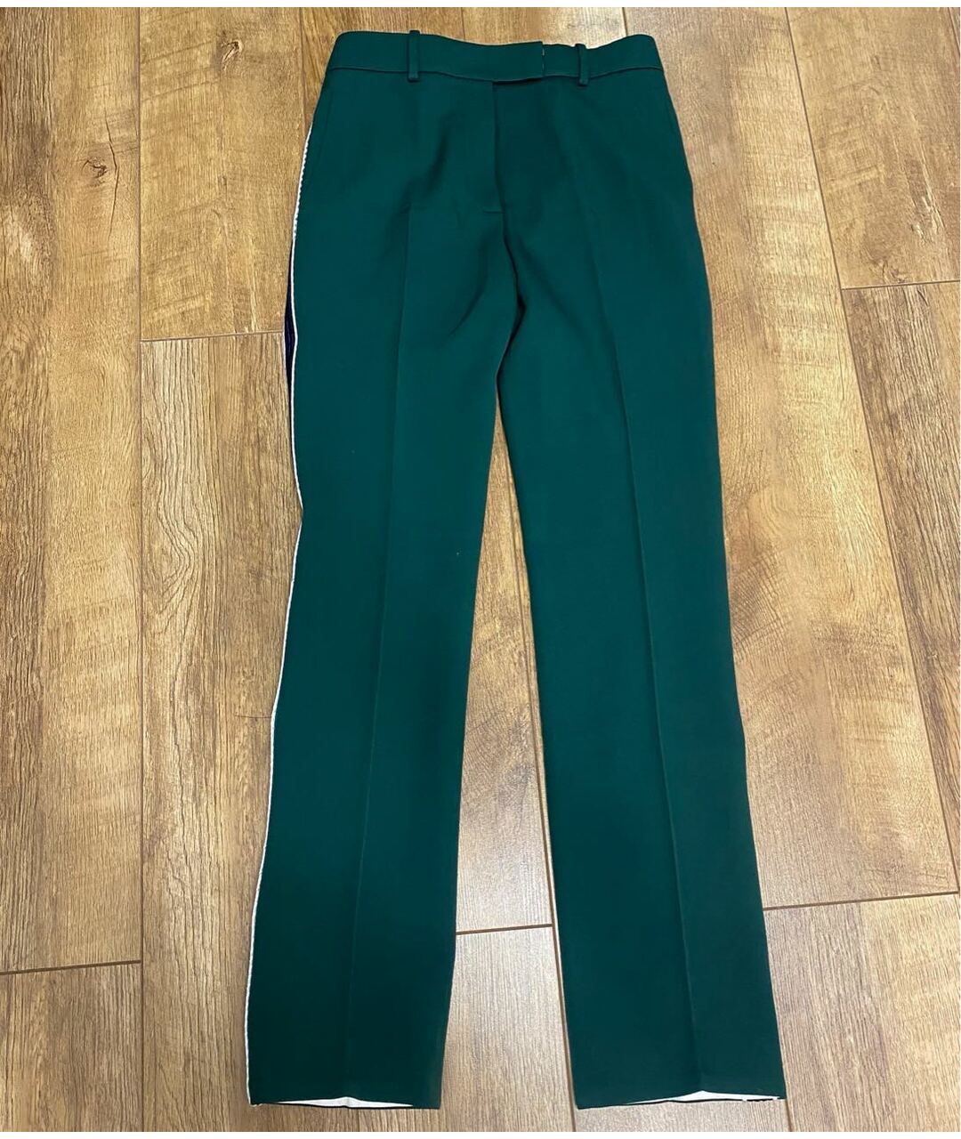 CALVIN KLEIN 205W39NYC Зеленые шерстяные прямые брюки, фото 8