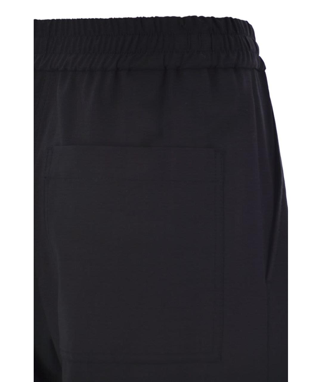 BRUNELLO CUCINELLI Темно-синие шерстяные прямые брюки, фото 4