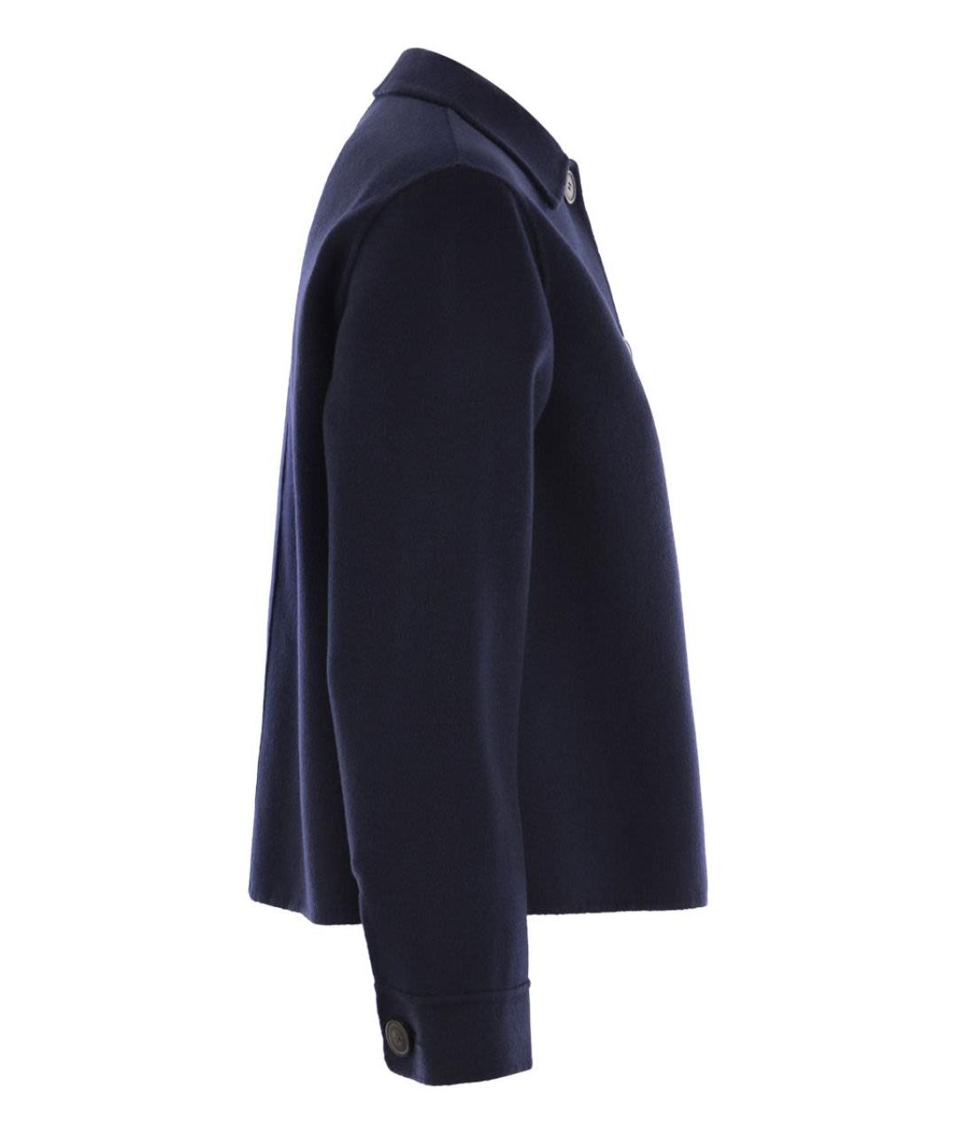 WEEKEND MAX MARA Темно-синее шерстяное пальто, фото 3