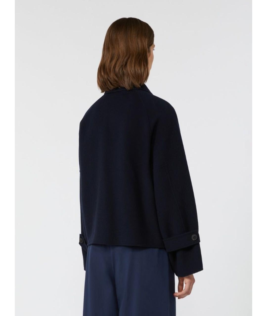 WEEKEND MAX MARA Темно-синее шерстяное пальто, фото 3